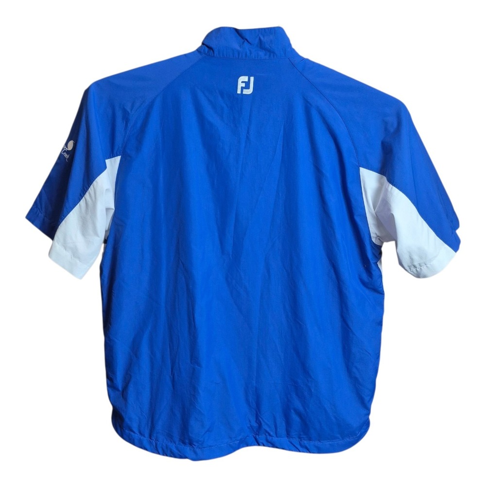 FootJoy Men's XL 1/2 Zip Short Sleeve Golf Windbreaker Pullover Blue White Black - Picture 3 of 7